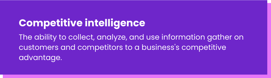 Competitive intelligence definition