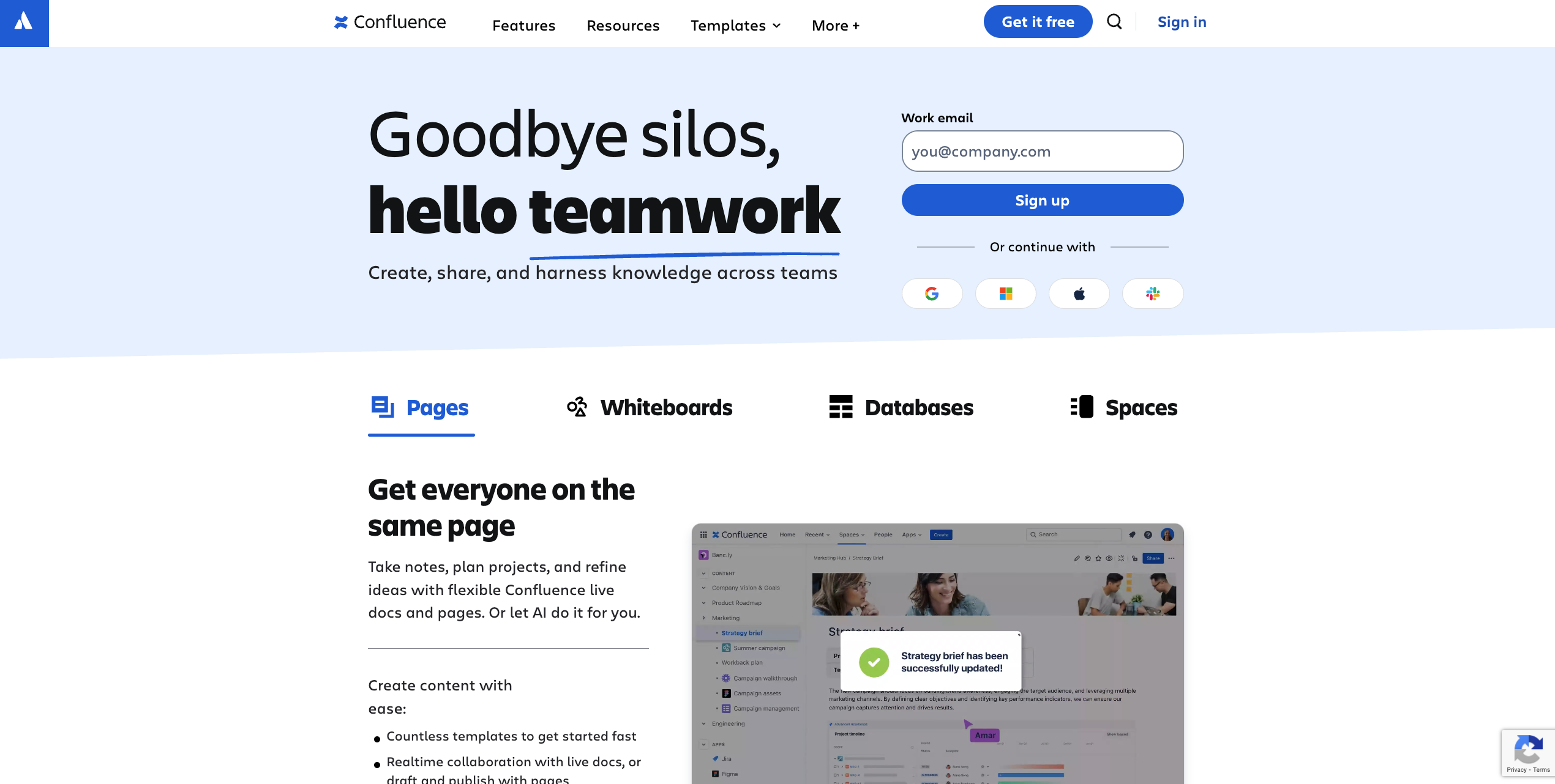 Confluence screen