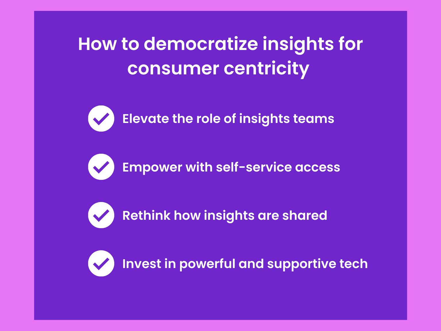 Democratizing insights for consumer centricity