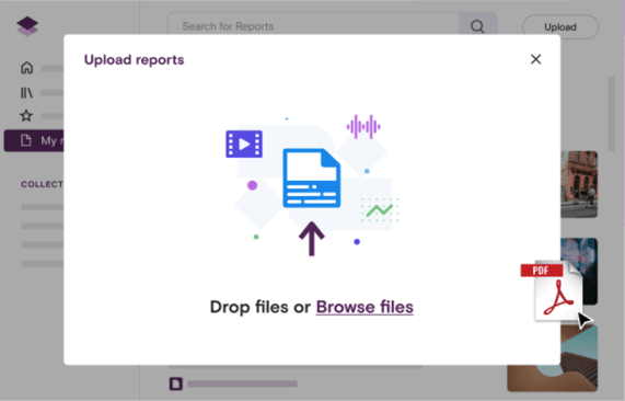 drag-and-drop upload in the Stravito knowledge management system