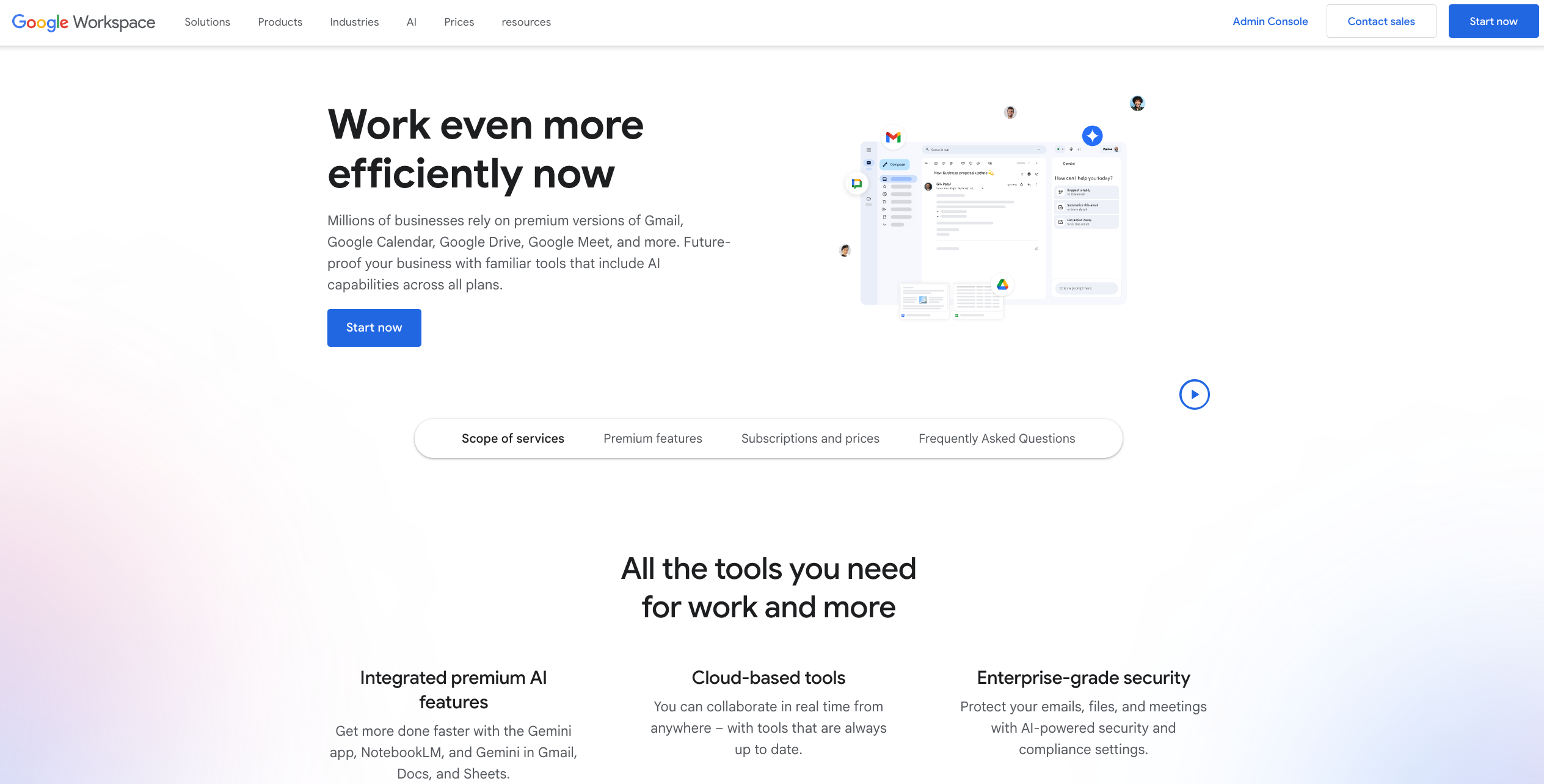 Google Workspace screen