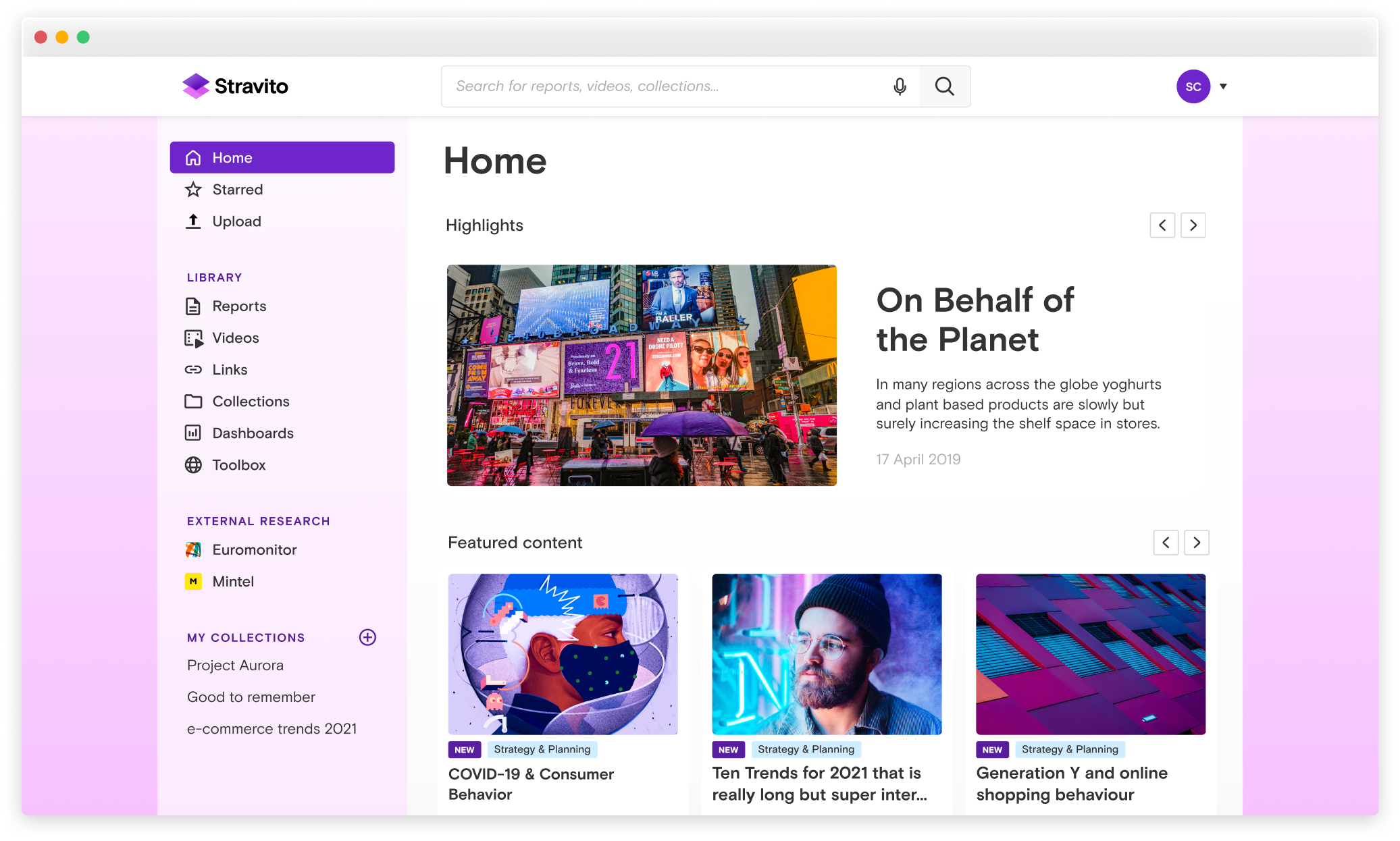 Stravito insights platform