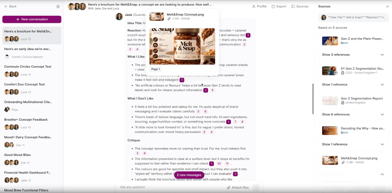 Mini AI Persona focus group on a visual concept