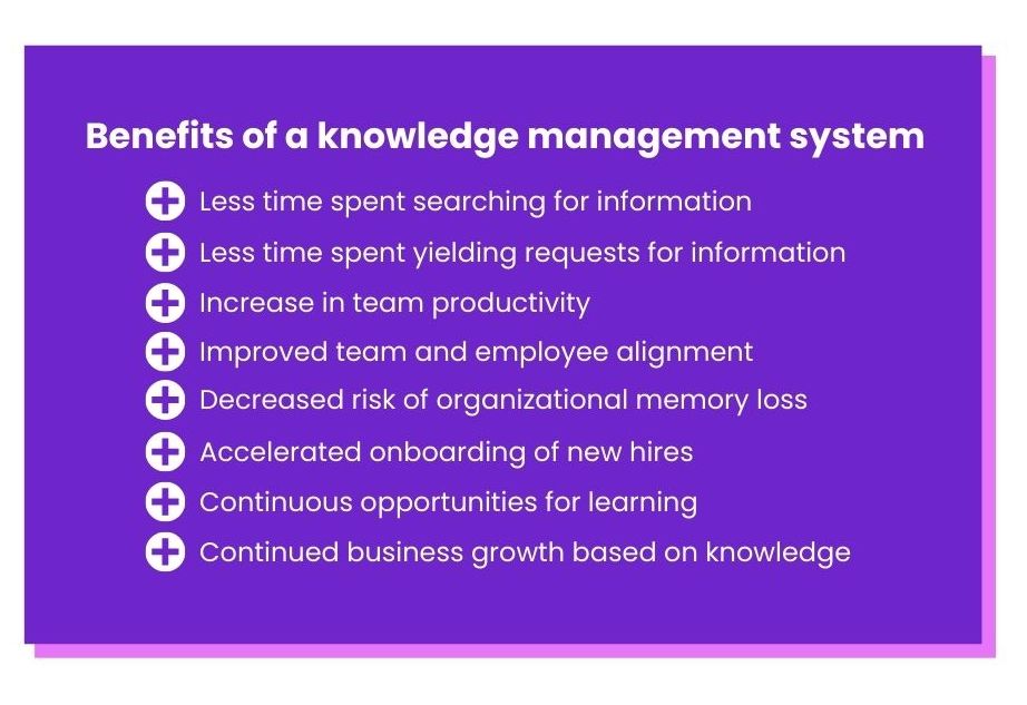 the benefits of a knowledge management system 