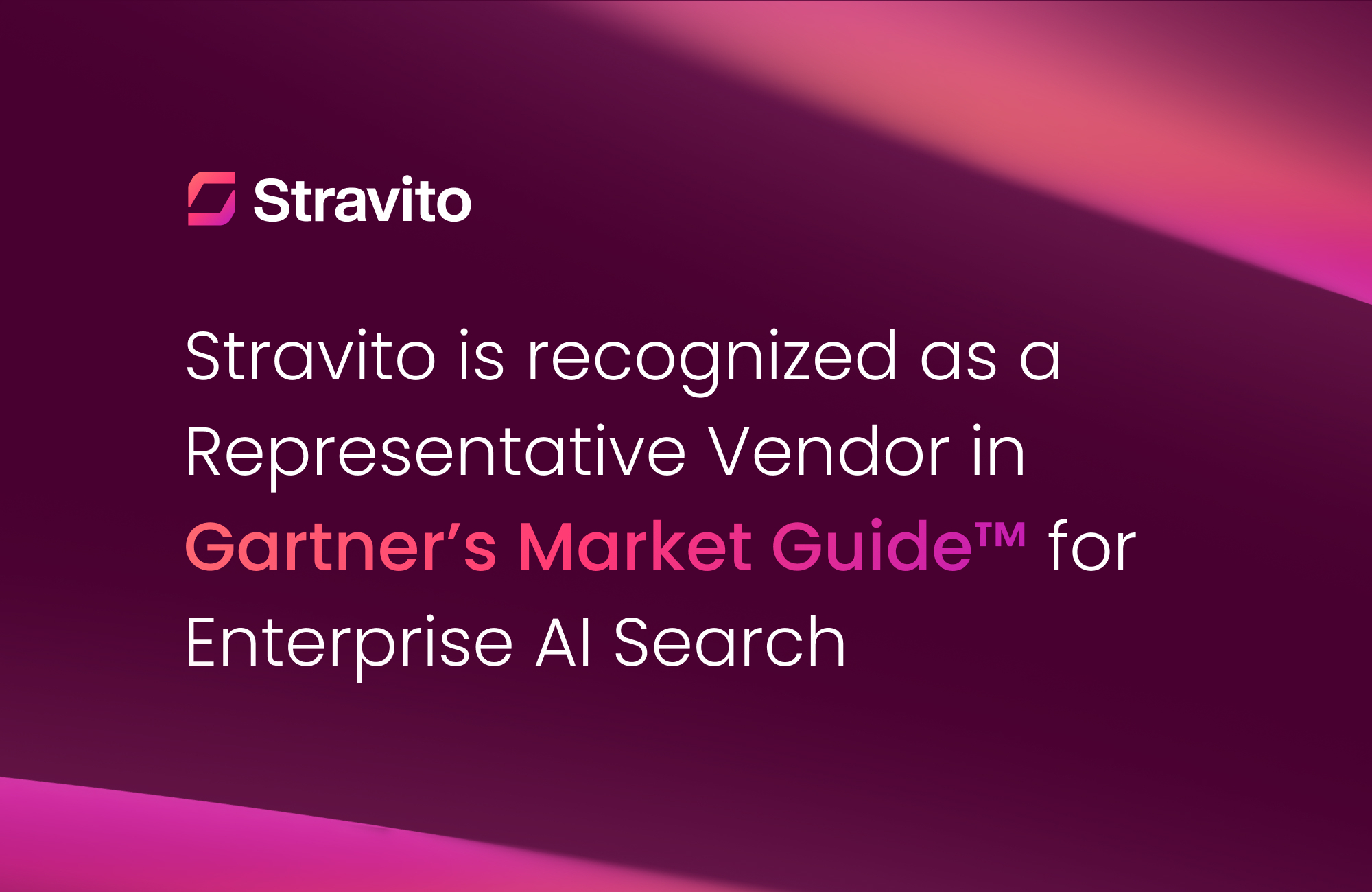 Stravito is recognized as a Representative Vendor in Gartner’s Market Guide™ for Enterprise AI Search