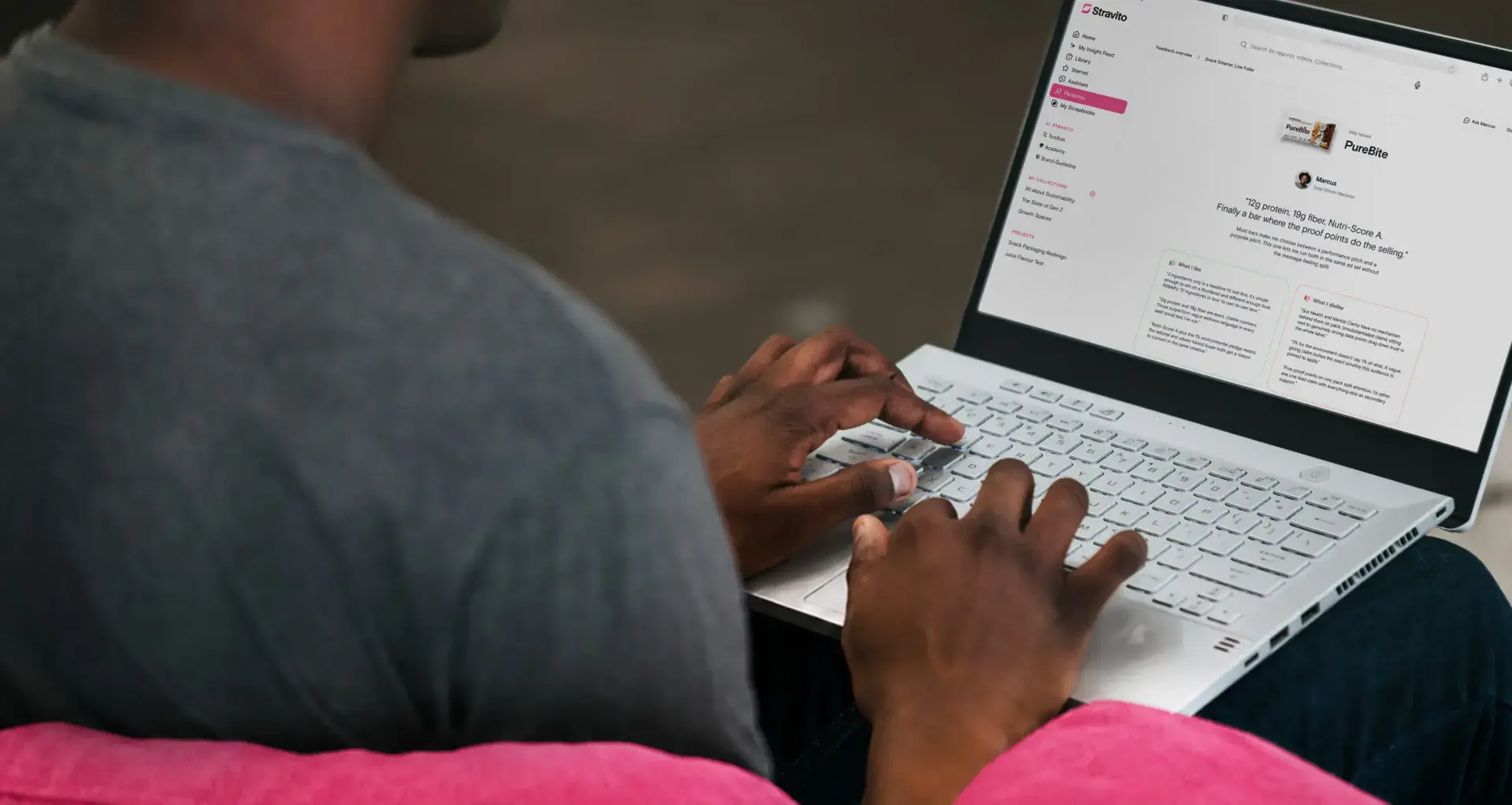 A person using personas feature