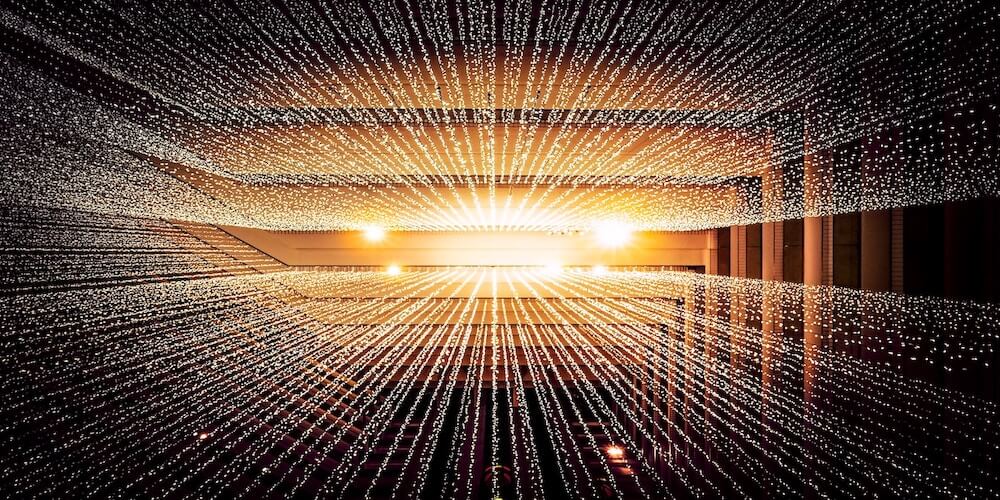 A futuristic gold tunnel