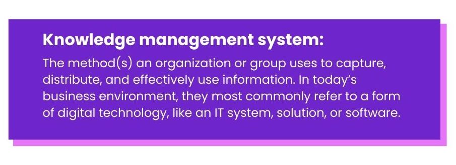 the definition of knowledge management system 