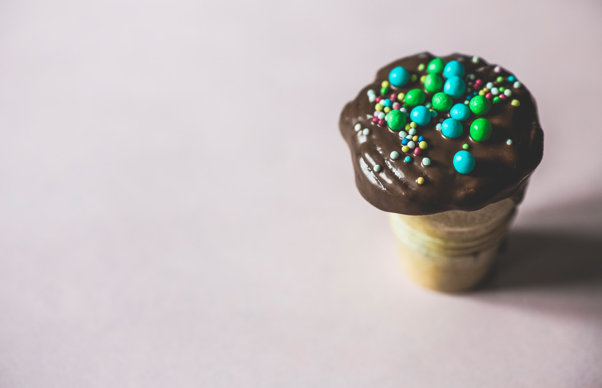 ice cream cone with sprinkles 