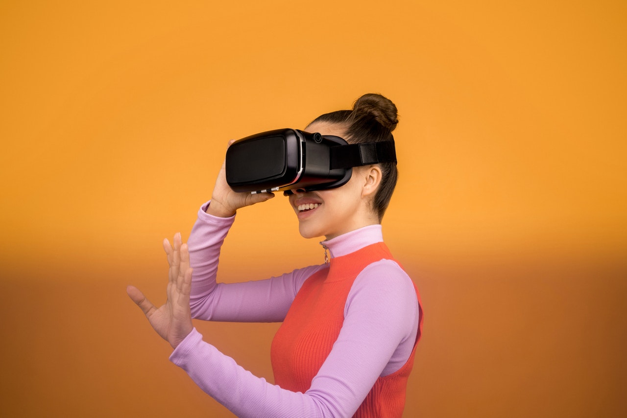 woman wearing a VR headset